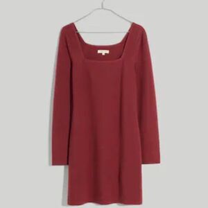 Madewell Ribbed Bodycon Mini Dress XL Rich Burgundy